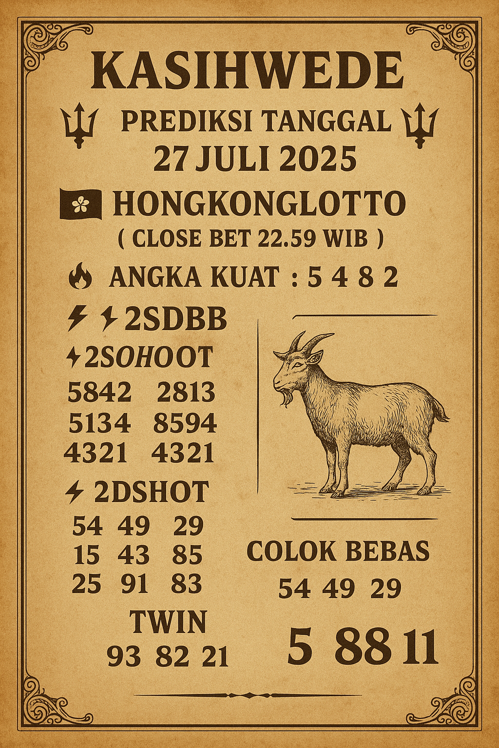 Syair HK 27 Juli 2025