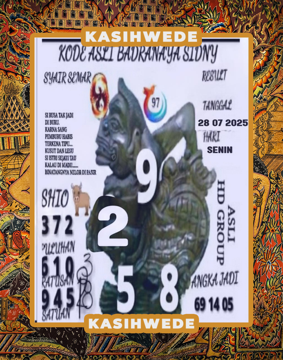 Syair SDY 28 Juli 2025