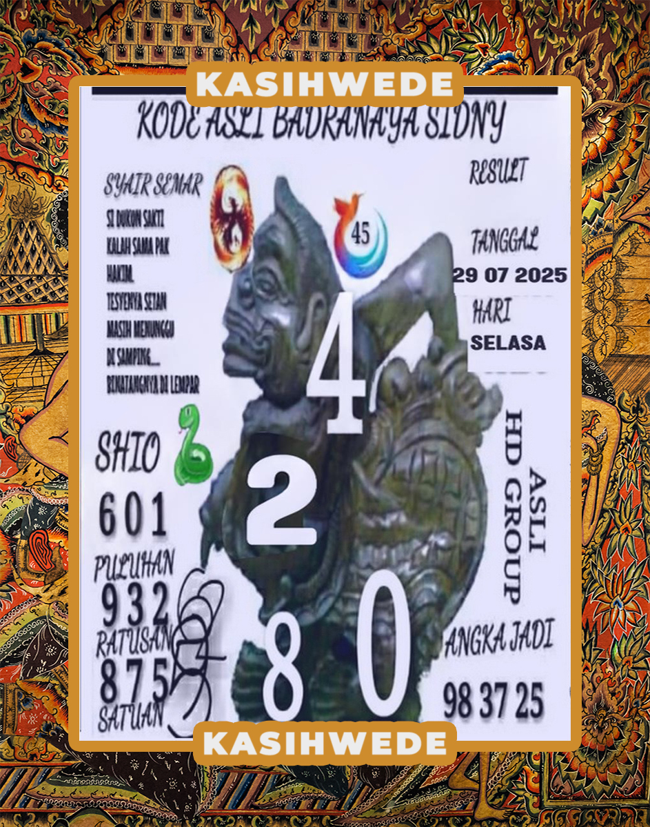 Syair SDY 29 Juli 2025