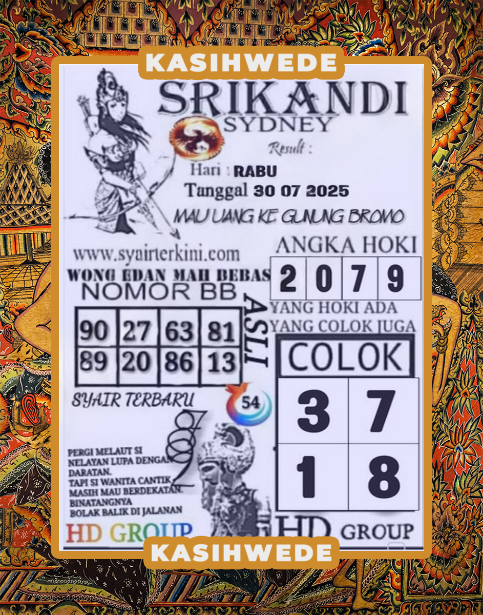 Syair SDY 30 Juli 2025