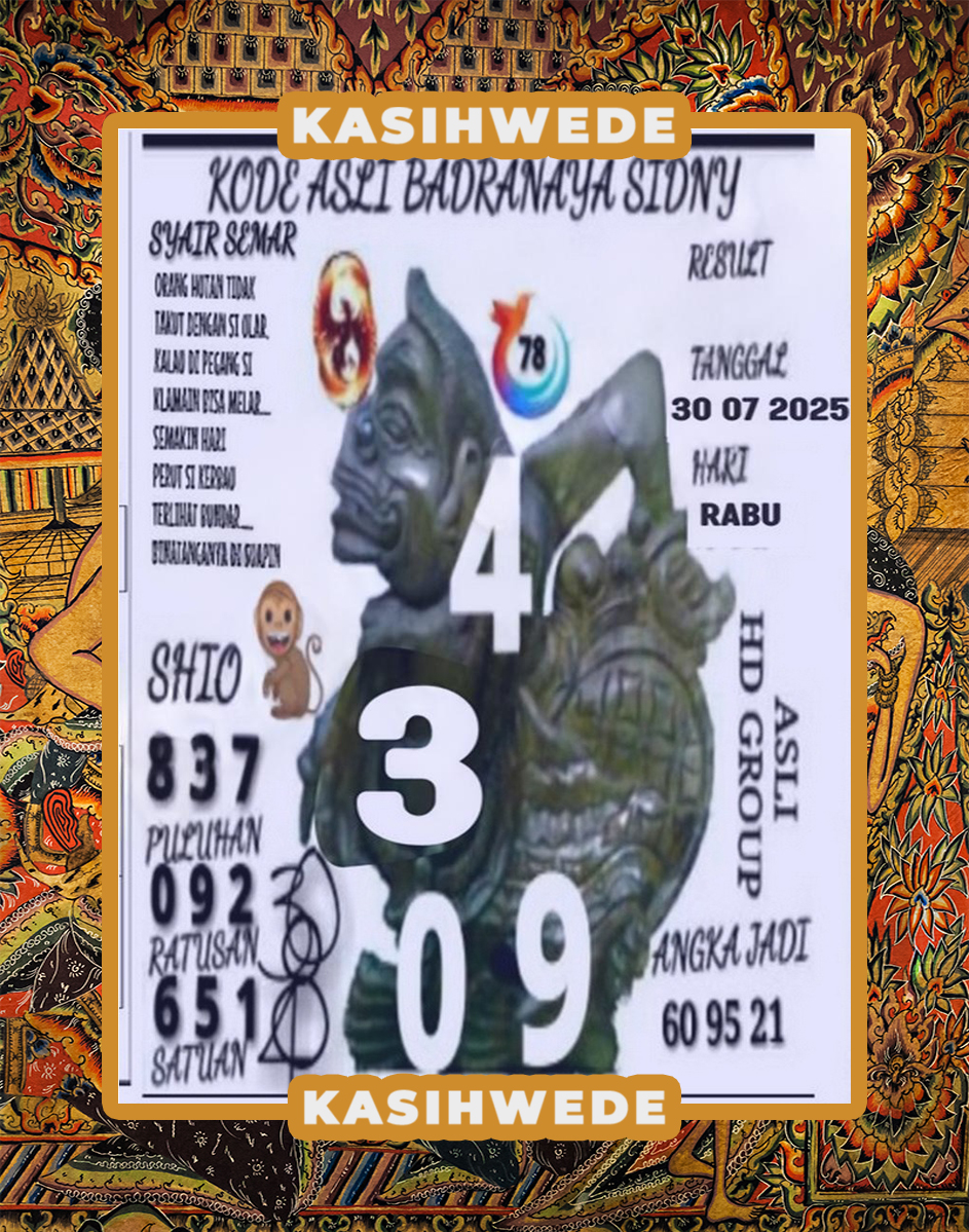 Syair SDY 30 Juli 2025