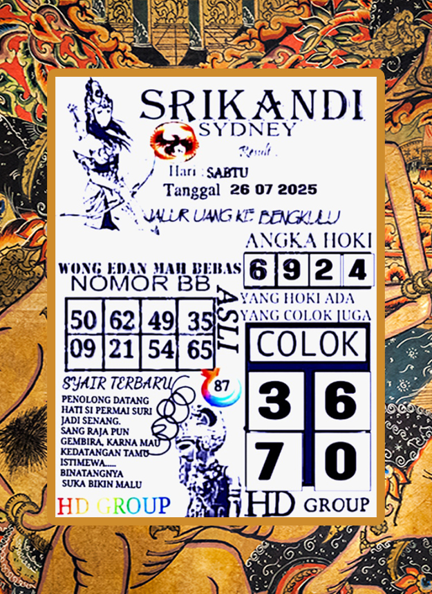 Syair SDY 26 Juli 2025