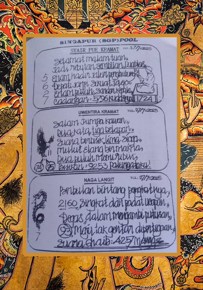 Syair SGP 27 Juli 2025