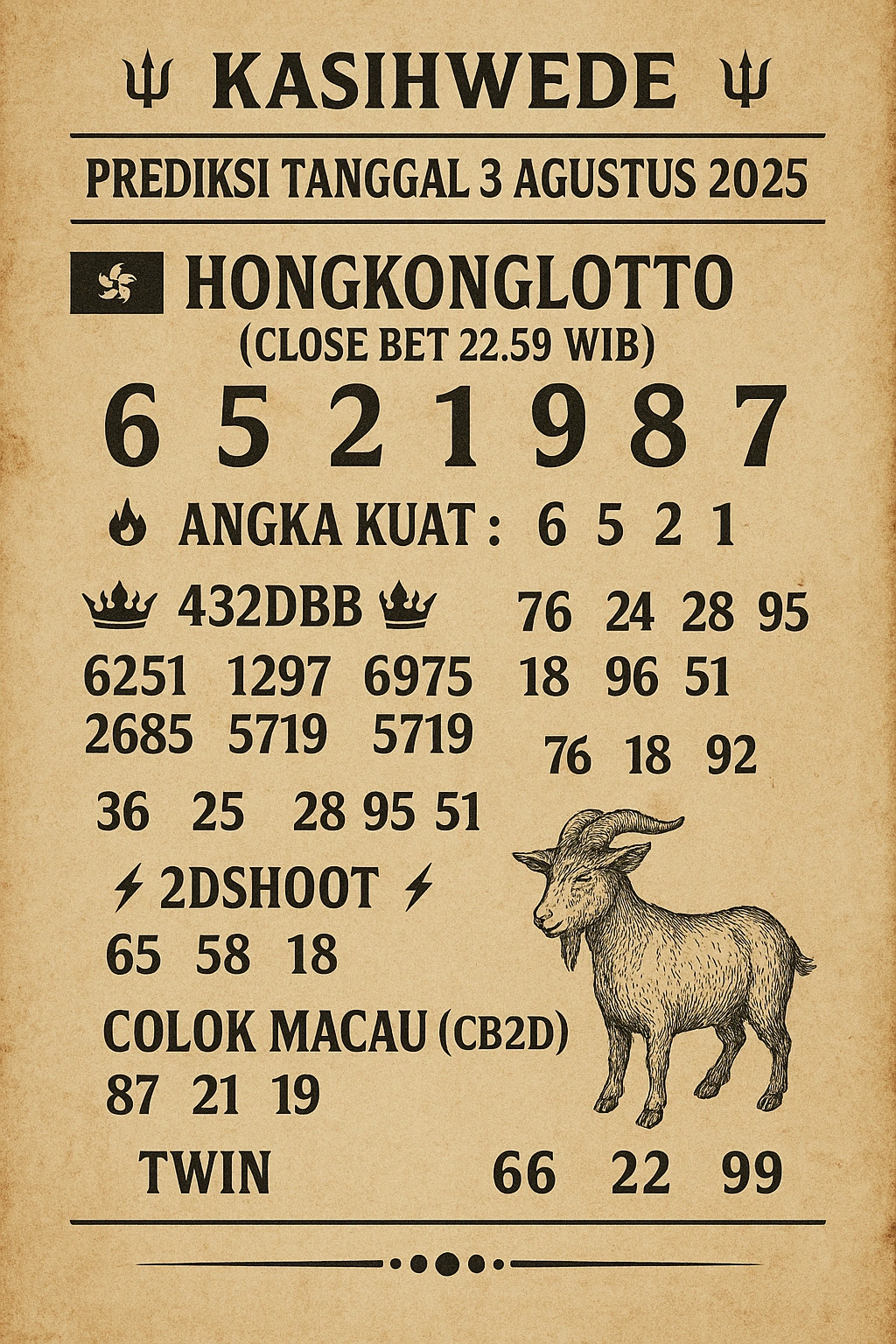 Syair HK 3 Juli 2025