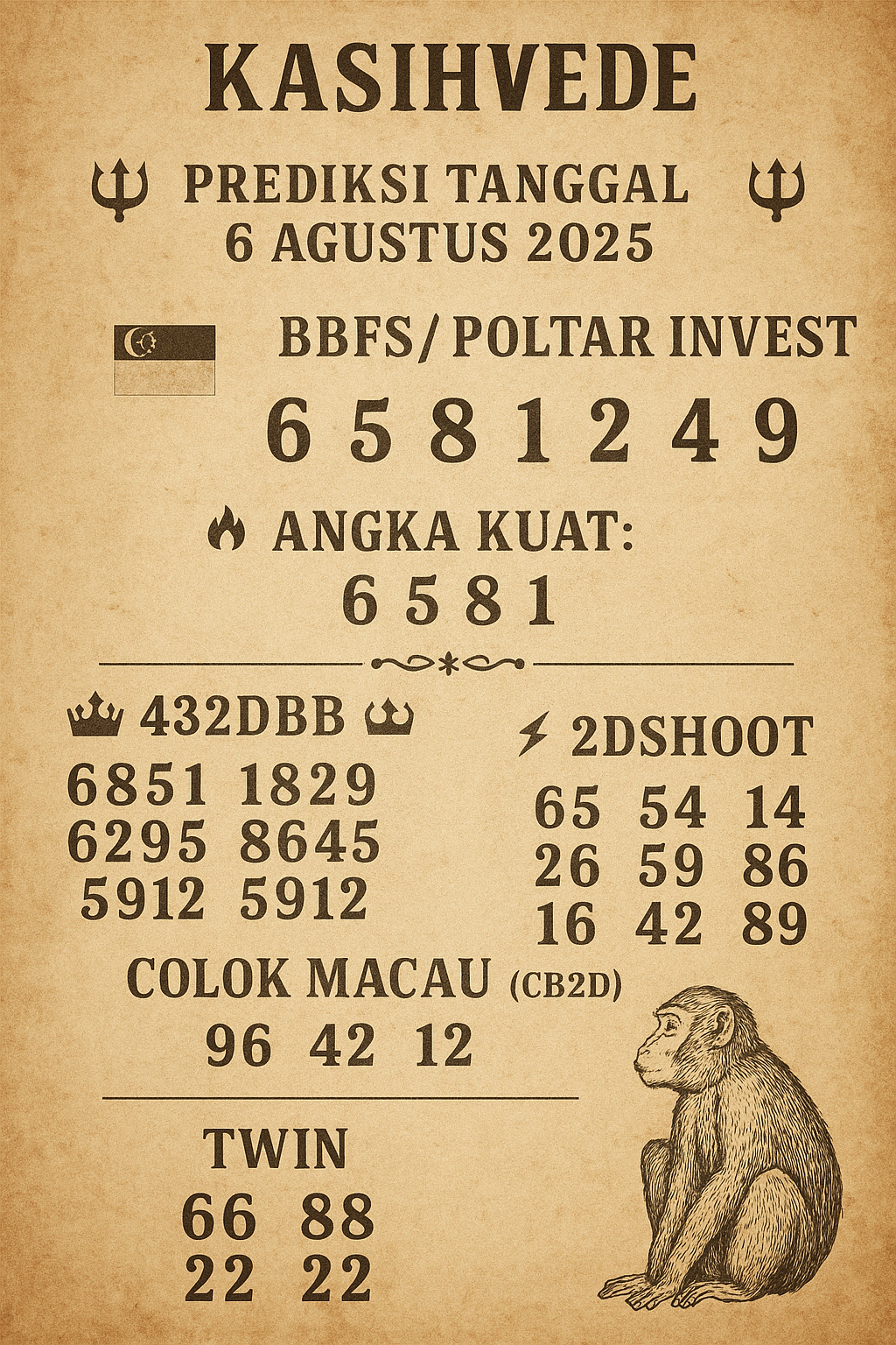 Syair SGP 6 Agustus 2025