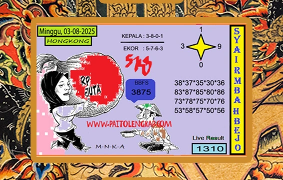 Syair HK 3 Juli 2025