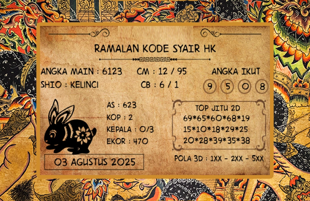 Syair HK 3 Juli 2025