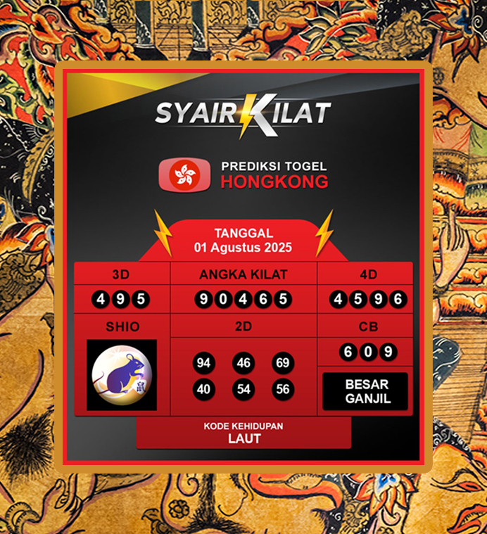 Syair HK 1 Agustus 2025
