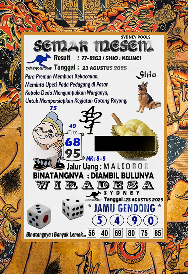 Syair SDY 23 Agustus 2025