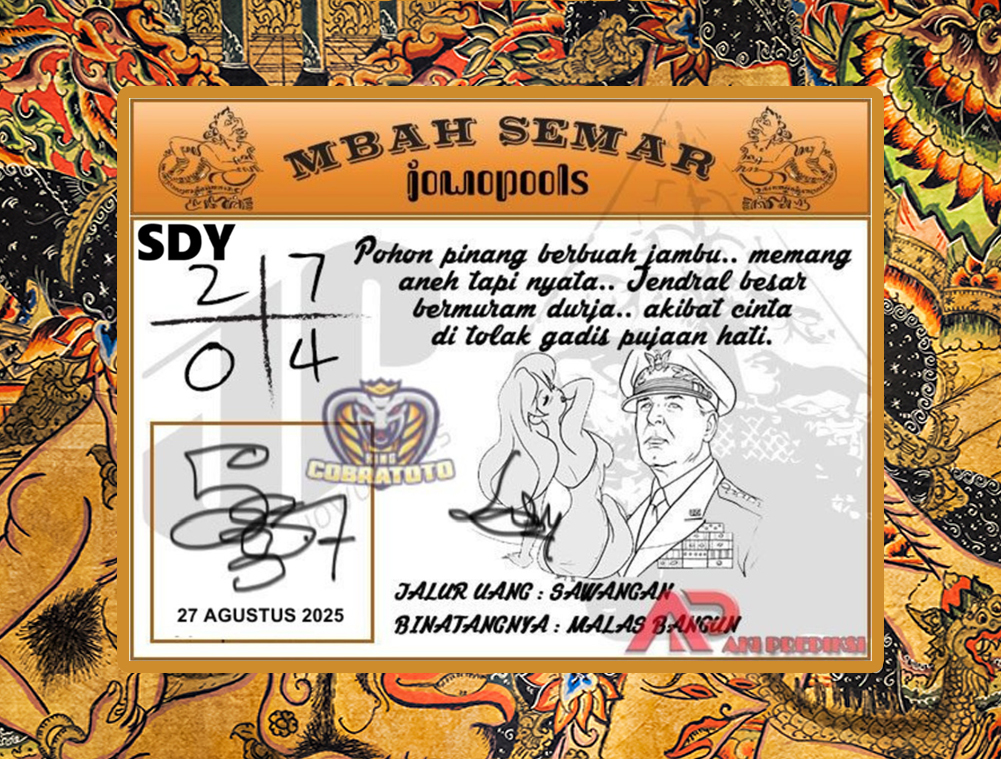 Syair SDY 27 Agustus 2025